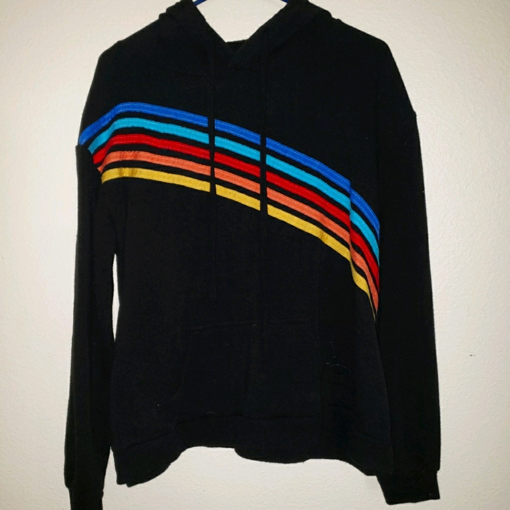 Rainbow Love Oversized Crop Hoodie